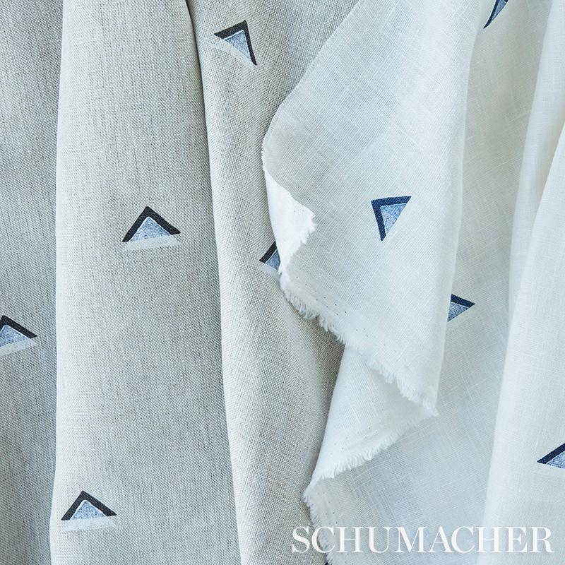 Double Triangle Navy on White - Fabric By The Yard