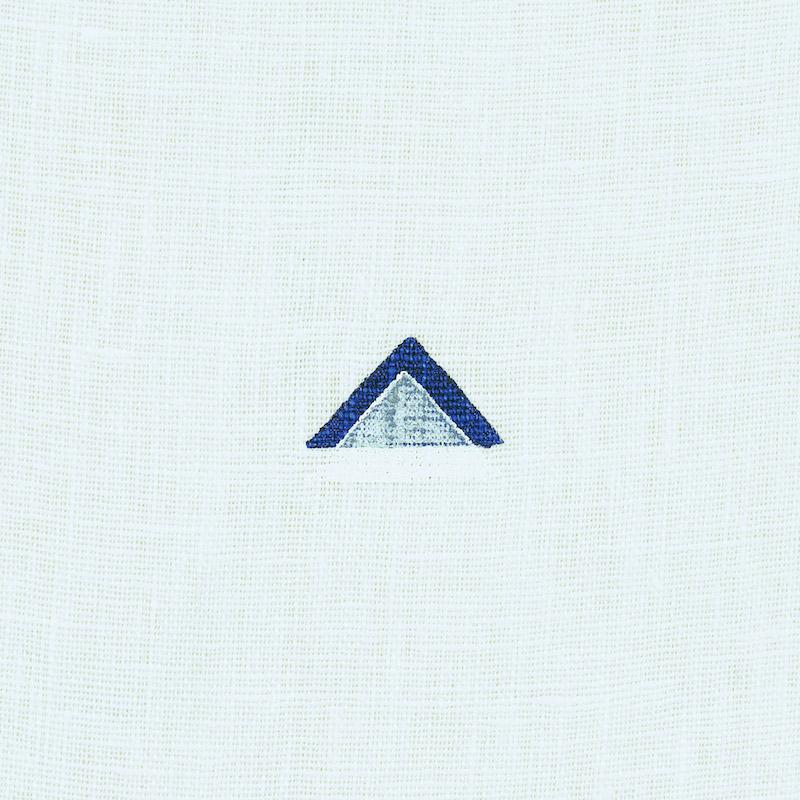 Double Triangle Navy on White - Fabric By The Yard