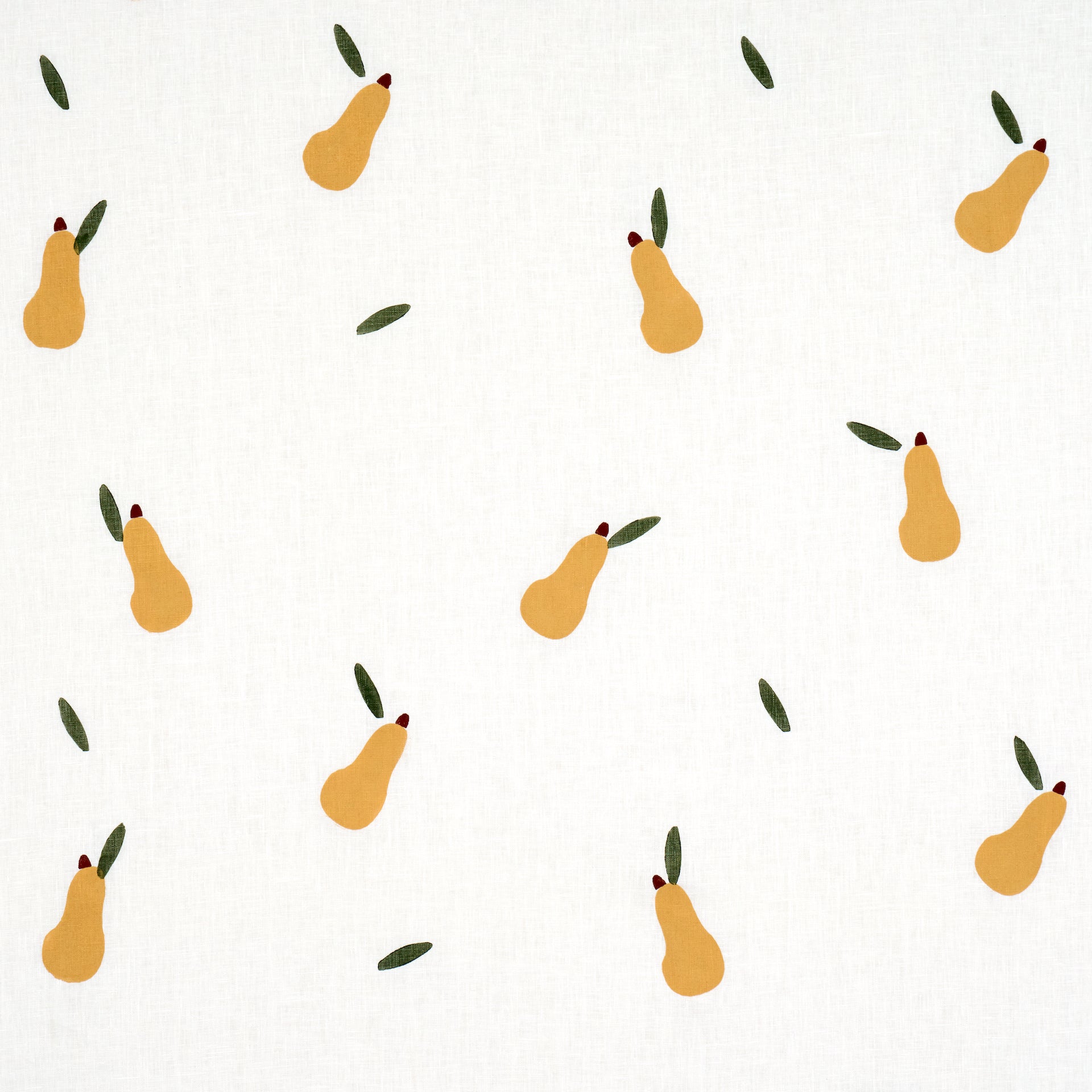 Pears - Ochre & Green on White