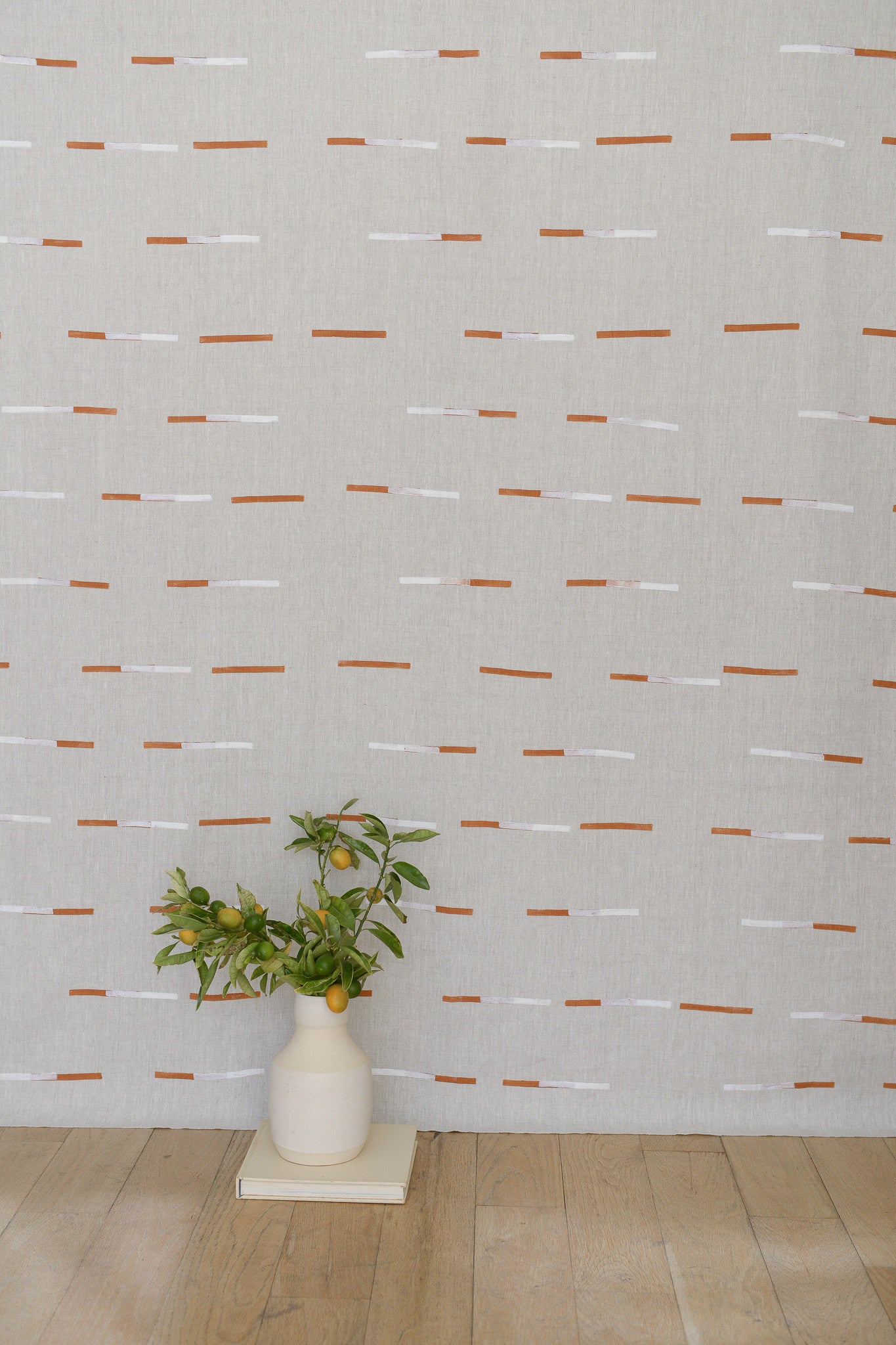 Overlapping Dashes Tan - Fabric By The Yard