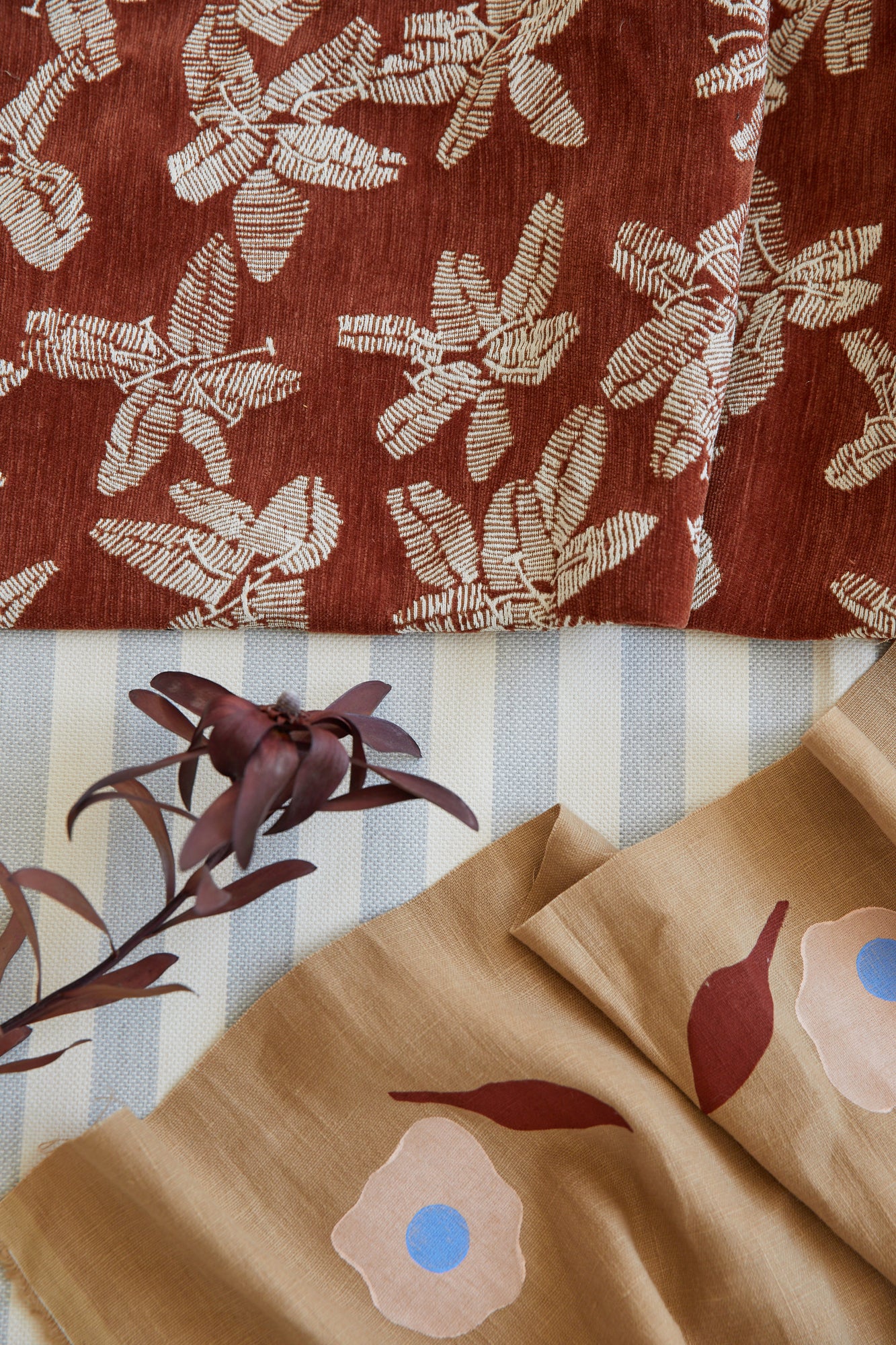 Hibiscus Teak Bolster Pillow
