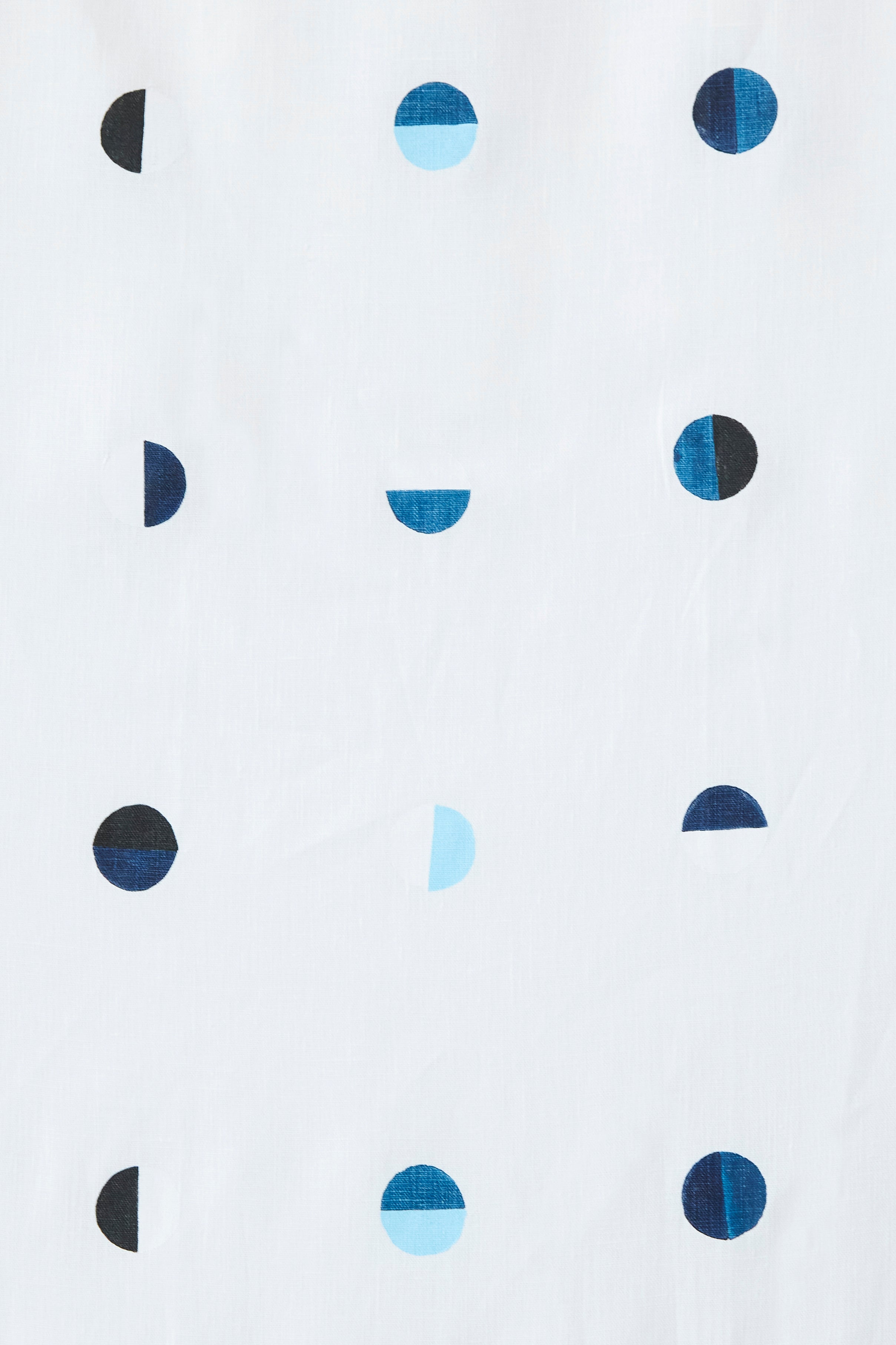 Blue Moons on White - Fabric By The Yard