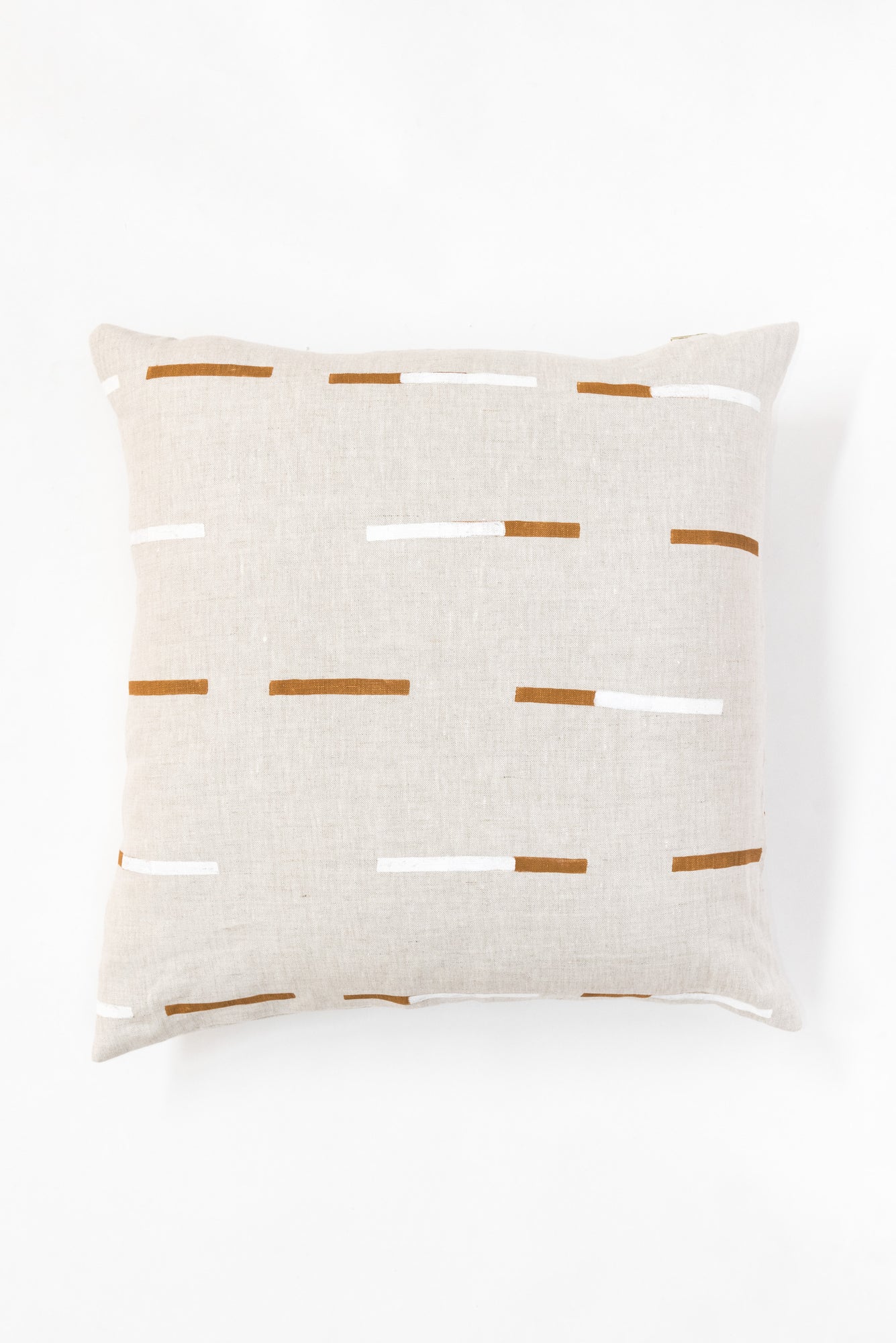 Overlapping Dashes Pillow - Tan