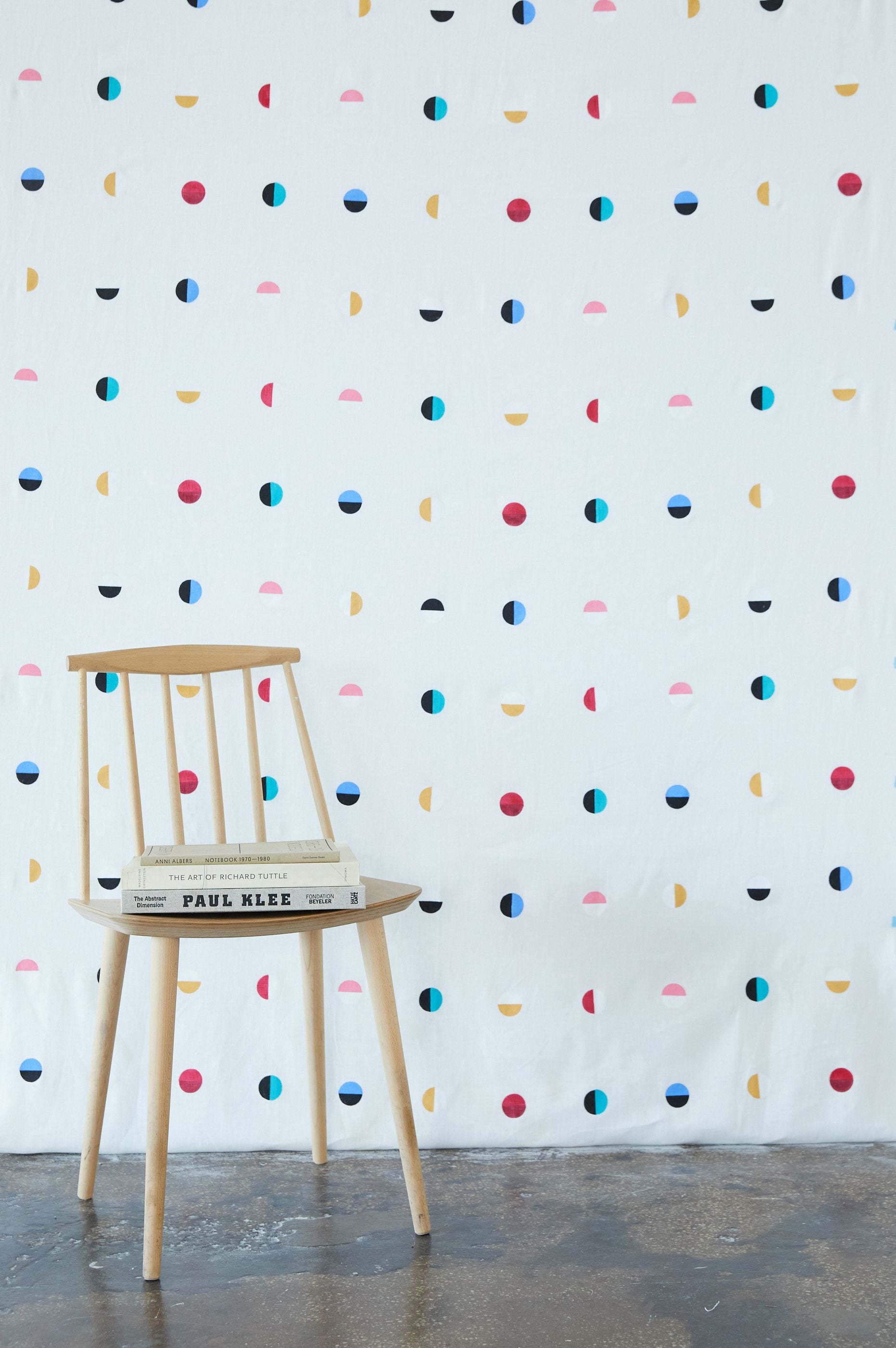 Natural Moons on White - Fabric By The Yard