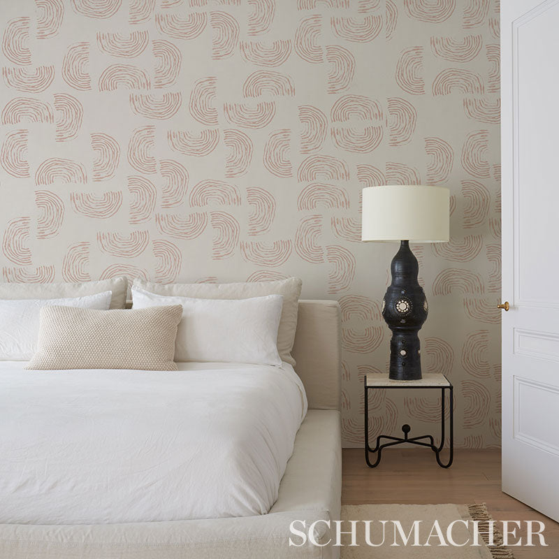Quansoo Coral on Ivory - Wallpaper