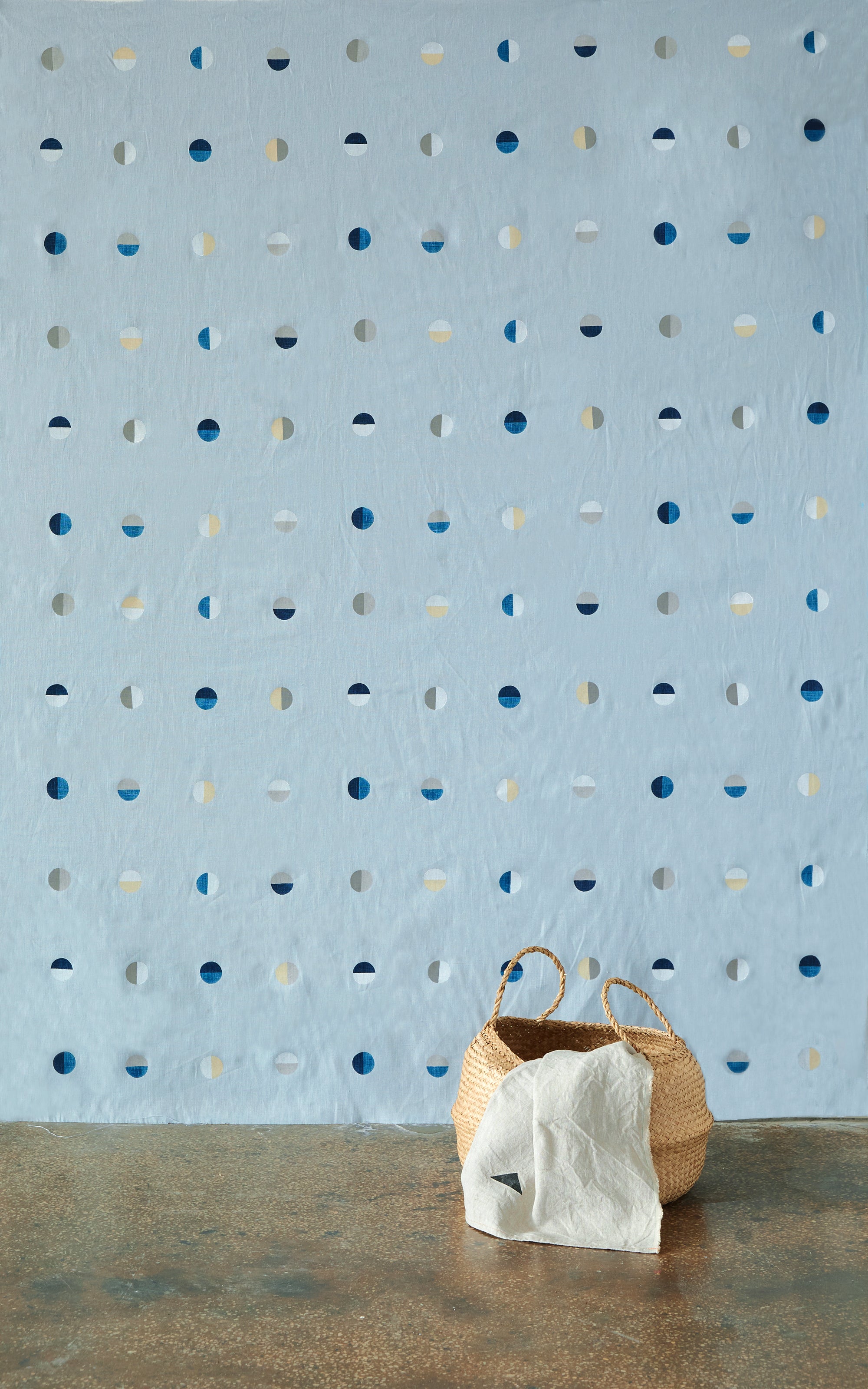 Multi Moons on Sky - Fabric By The Yard