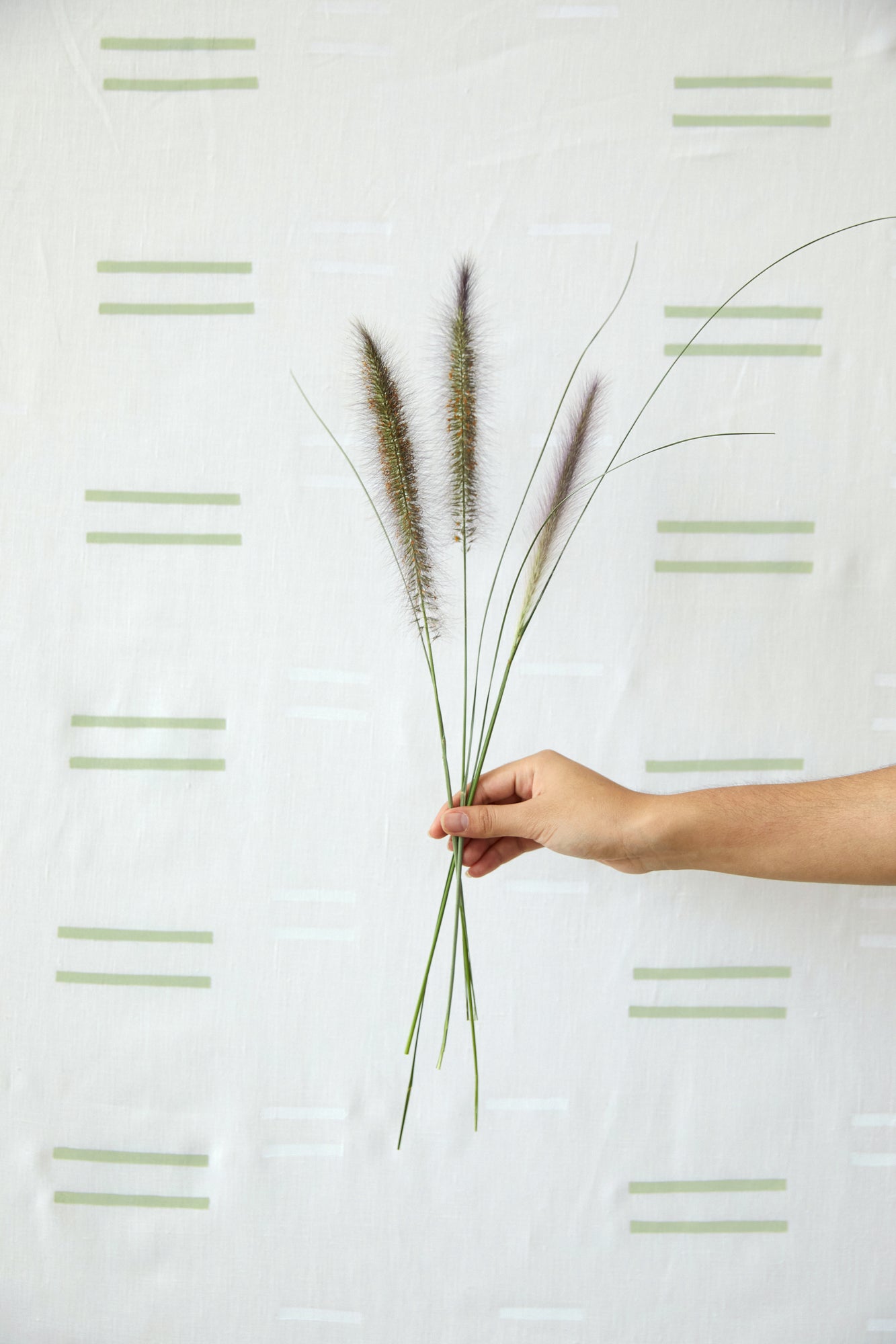 Oaxaca Grass on White - Fabric By The Yard