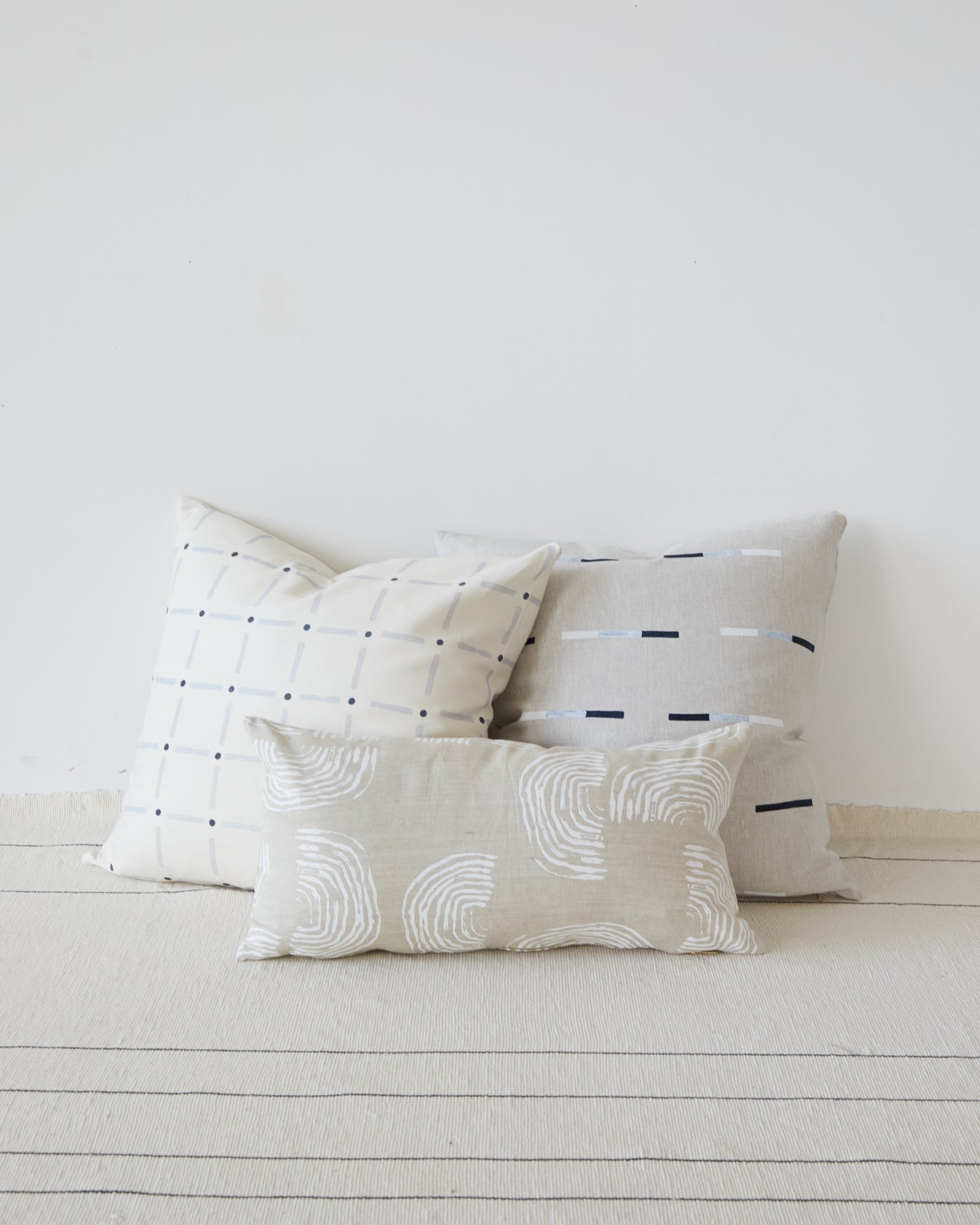 Overlapping Dashes Pillow - Navy